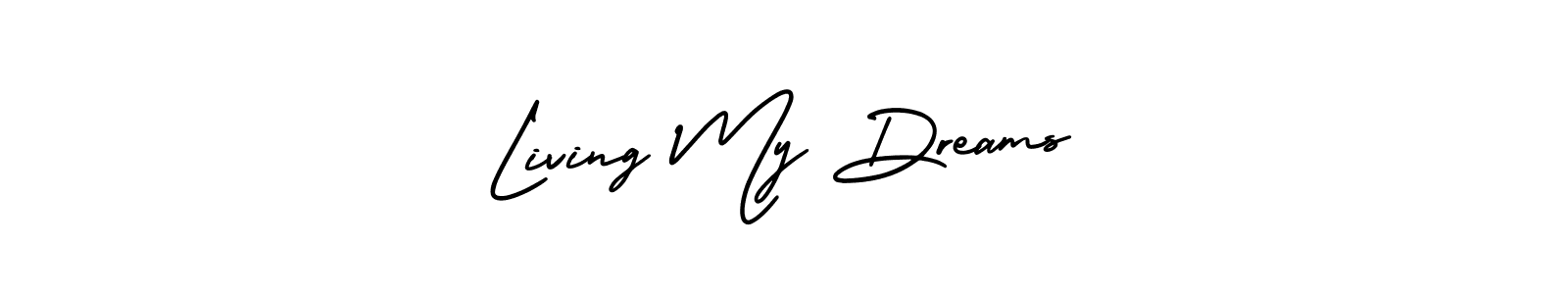 Check out images of Autograph of Living My Dreams name. Actor Living My Dreams Signature Style. AmerikaSignatureDemo-Regular is a professional sign style online. Living My Dreams signature style 3 images and pictures png