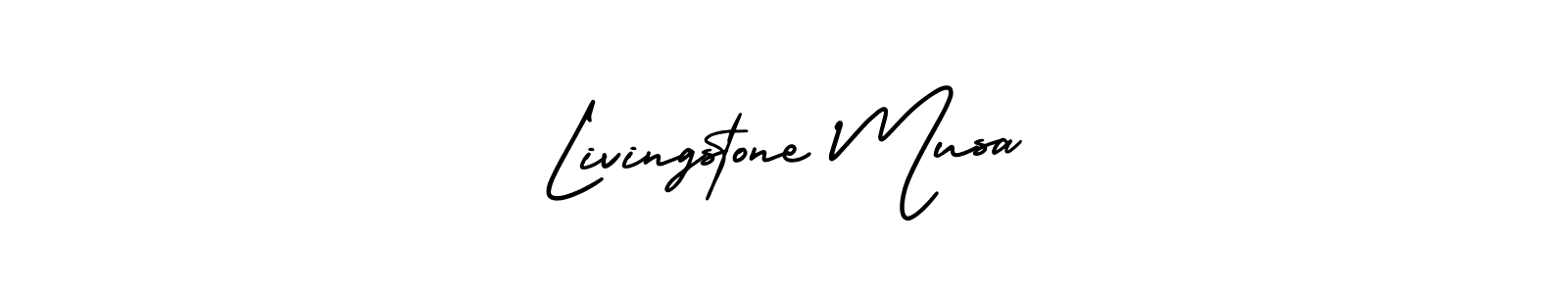 Similarly AmerikaSignatureDemo-Regular is the best handwritten signature design. Signature creator online .You can use it as an online autograph creator for name Livingstone Musa. Livingstone Musa signature style 3 images and pictures png