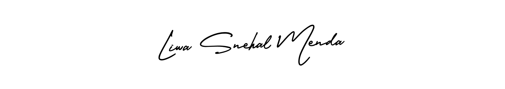 Create a beautiful signature design for name Liwa Snehal Menda. With this signature (AmerikaSignatureDemo-Regular) fonts, you can make a handwritten signature for free. Liwa Snehal Menda signature style 3 images and pictures png