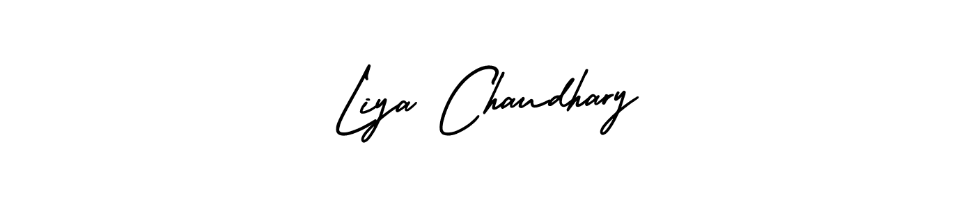 How to make Liya Chaudhary name signature. Use AmerikaSignatureDemo-Regular style for creating short signs online. This is the latest handwritten sign. Liya Chaudhary signature style 3 images and pictures png