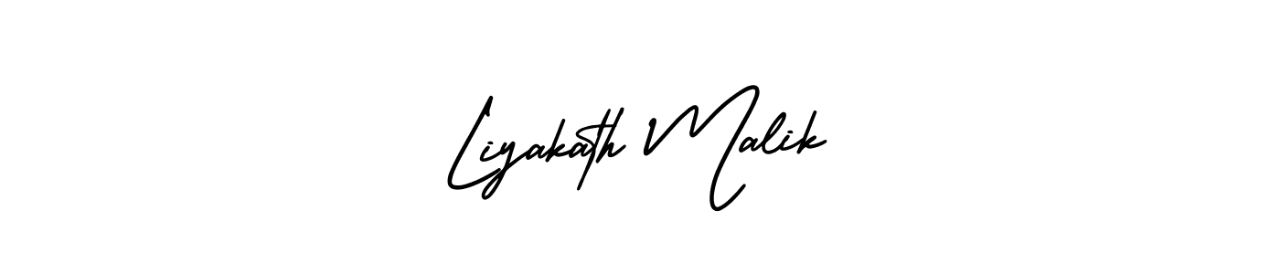 The best way (AmerikaSignatureDemo-Regular) to make a short signature is to pick only two or three words in your name. The name Liyakath Malik include a total of six letters. For converting this name. Liyakath Malik signature style 3 images and pictures png