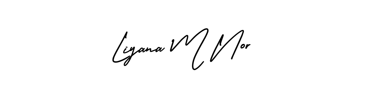 AmerikaSignatureDemo-Regular is a professional signature style that is perfect for those who want to add a touch of class to their signature. It is also a great choice for those who want to make their signature more unique. Get Liyana M Nor name to fancy signature for free. Liyana M Nor signature style 3 images and pictures png
