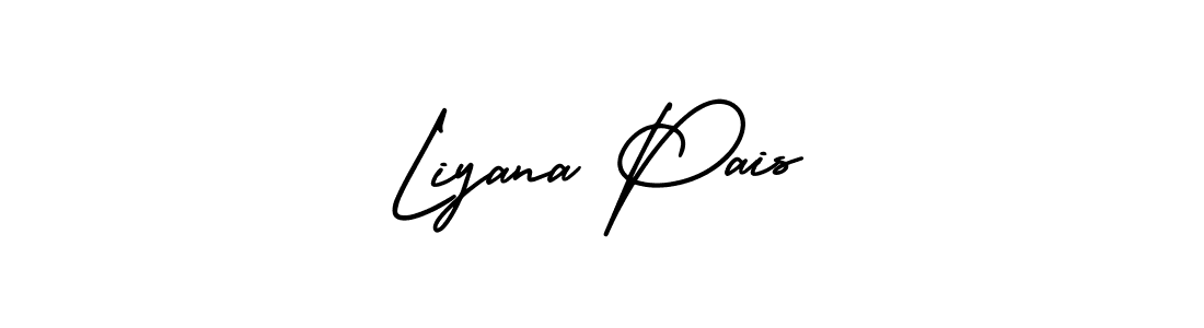 Liyana Pais stylish signature style. Best Handwritten Sign (AmerikaSignatureDemo-Regular) for my name. Handwritten Signature Collection Ideas for my name Liyana Pais. Liyana Pais signature style 3 images and pictures png