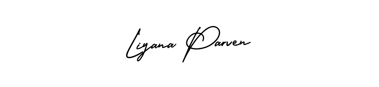 Liyana Parven stylish signature style. Best Handwritten Sign (AmerikaSignatureDemo-Regular) for my name. Handwritten Signature Collection Ideas for my name Liyana Parven. Liyana Parven signature style 3 images and pictures png