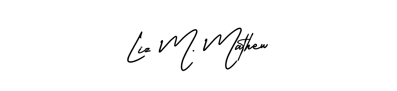 How to make Liz M. Mathew name signature. Use AmerikaSignatureDemo-Regular style for creating short signs online. This is the latest handwritten sign. Liz M. Mathew signature style 3 images and pictures png