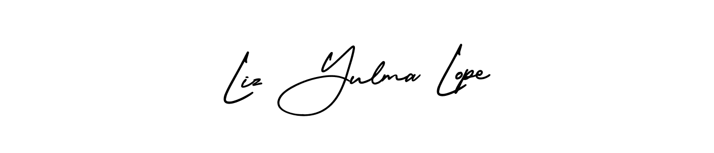 Design your own signature with our free online signature maker. With this signature software, you can create a handwritten (AmerikaSignatureDemo-Regular) signature for name Liz Yulma Lope. Liz Yulma Lope signature style 3 images and pictures png