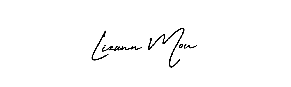 How to Draw Lizann Mou signature style? AmerikaSignatureDemo-Regular is a latest design signature styles for name Lizann Mou. Lizann Mou signature style 3 images and pictures png