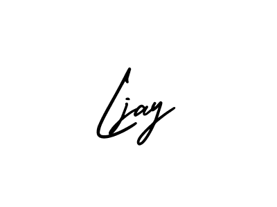 How to make Ljay name signature. Use AmerikaSignatureDemo-Regular style for creating short signs online. This is the latest handwritten sign. Ljay signature style 3 images and pictures png