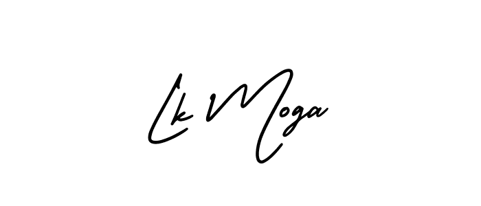 You should practise on your own different ways (AmerikaSignatureDemo-Regular) to write your name (Lk Moga) in signature. don't let someone else do it for you. Lk Moga signature style 3 images and pictures png