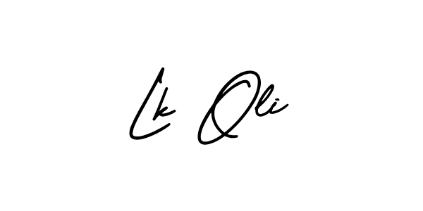 AmerikaSignatureDemo-Regular is a professional signature style that is perfect for those who want to add a touch of class to their signature. It is also a great choice for those who want to make their signature more unique. Get Lk Oli name to fancy signature for free. Lk Oli signature style 3 images and pictures png