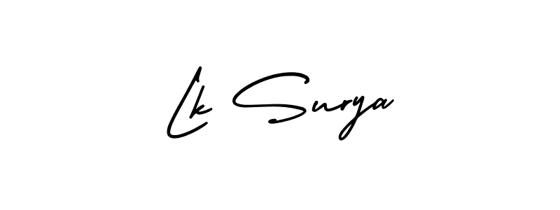 Lk Surya stylish signature style. Best Handwritten Sign (AmerikaSignatureDemo-Regular) for my name. Handwritten Signature Collection Ideas for my name Lk Surya. Lk Surya signature style 3 images and pictures png