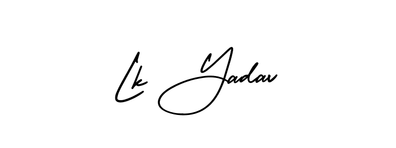 The best way (AmerikaSignatureDemo-Regular) to make a short signature is to pick only two or three words in your name. The name Lk Yadav include a total of six letters. For converting this name. Lk Yadav signature style 3 images and pictures png