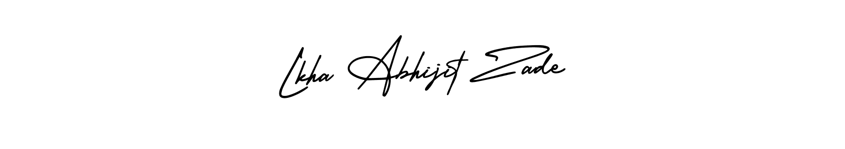 This is the best signature style for the Lkha Abhijit Zade name. Also you like these signature font (AmerikaSignatureDemo-Regular). Mix name signature. Lkha Abhijit Zade signature style 3 images and pictures png