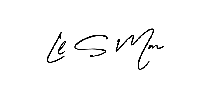 How to make Ll S Mm name signature. Use AmerikaSignatureDemo-Regular style for creating short signs online. This is the latest handwritten sign. Ll S Mm signature style 3 images and pictures png