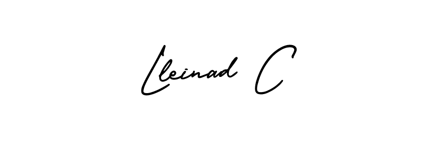 You should practise on your own different ways (AmerikaSignatureDemo-Regular) to write your name (Lleinad C) in signature. don't let someone else do it for you. Lleinad C signature style 3 images and pictures png