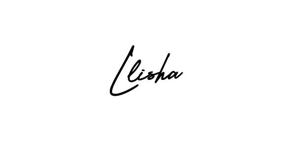 How to make Llisha name signature. Use AmerikaSignatureDemo-Regular style for creating short signs online. This is the latest handwritten sign. Llisha signature style 3 images and pictures png