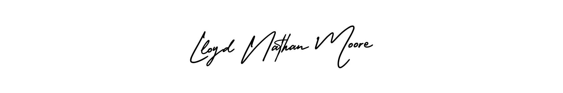 The best way (AmerikaSignatureDemo-Regular) to make a short signature is to pick only two or three words in your name. The name Lloyd Nathan Moore include a total of six letters. For converting this name. Lloyd Nathan Moore signature style 3 images and pictures png