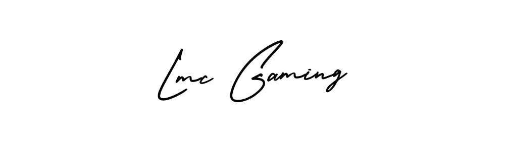 How to make Lmc Gaming name signature. Use AmerikaSignatureDemo-Regular style for creating short signs online. This is the latest handwritten sign. Lmc Gaming signature style 3 images and pictures png