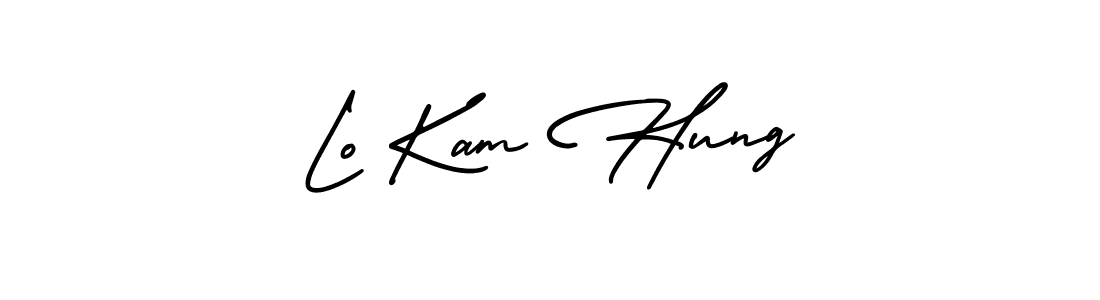 How to Draw Lo Kam Hung signature style? AmerikaSignatureDemo-Regular is a latest design signature styles for name Lo Kam Hung. Lo Kam Hung signature style 3 images and pictures png