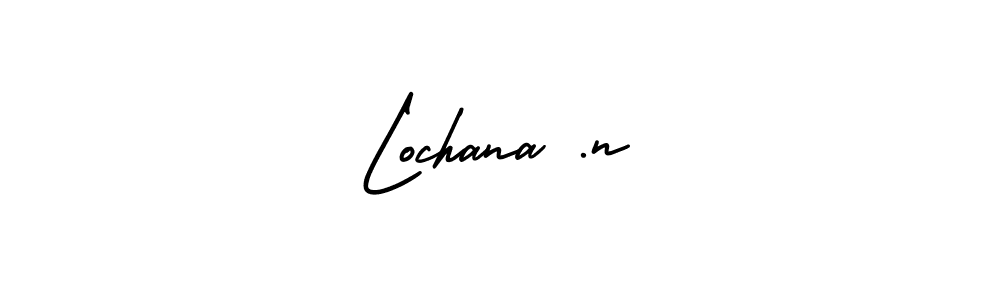 How to make Lochana .n name signature. Use AmerikaSignatureDemo-Regular style for creating short signs online. This is the latest handwritten sign. Lochana .n signature style 3 images and pictures png