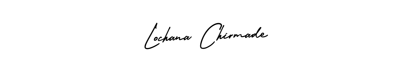 This is the best signature style for the Lochana Chirmade name. Also you like these signature font (AmerikaSignatureDemo-Regular). Mix name signature. Lochana Chirmade signature style 3 images and pictures png