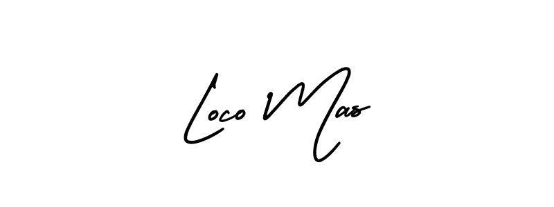How to make Loco Mas name signature. Use AmerikaSignatureDemo-Regular style for creating short signs online. This is the latest handwritten sign. Loco Mas signature style 3 images and pictures png