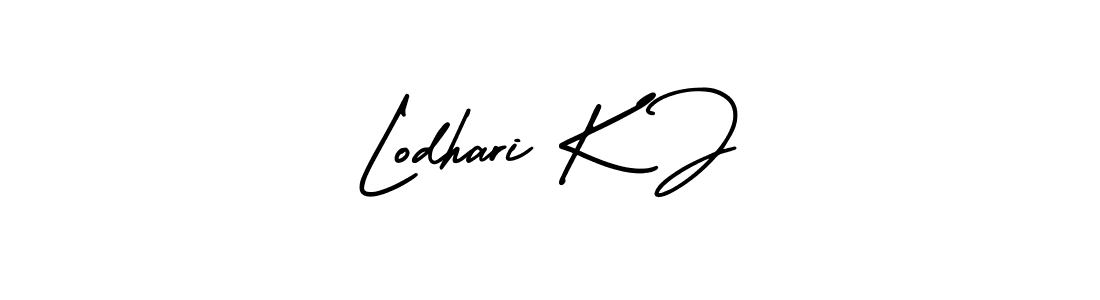 if you are searching for the best signature style for your name Lodhari K J. so please give up your signature search. here we have designed multiple signature styles  using AmerikaSignatureDemo-Regular. Lodhari K J signature style 3 images and pictures png