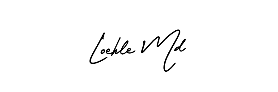 Design your own signature with our free online signature maker. With this signature software, you can create a handwritten (AmerikaSignatureDemo-Regular) signature for name Loehle Md. Loehle Md signature style 3 images and pictures png