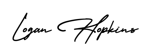 Get inspired by this graceful AmerikaSignatureDemo-Regular signature style for name Logan Hopkins. Smooth loops and balanced proportions for everyday use. Logan Hopkins signature style 3 images and pictures png