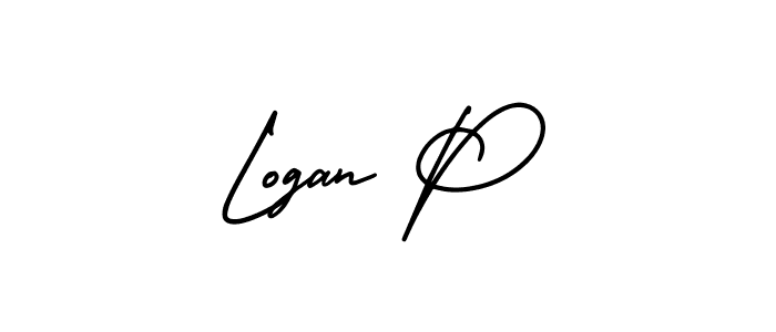 The best way (AmerikaSignatureDemo-Regular) to make a short signature is to pick only two or three words in your name. The name Logan P include a total of six letters. For converting this name. Logan P signature style 3 images and pictures png