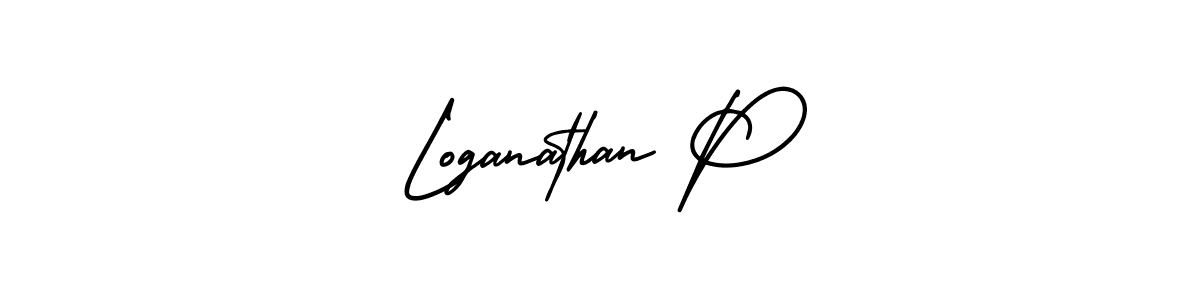 Use a signature maker to create a handwritten signature online. With this signature software, you can design (AmerikaSignatureDemo-Regular) your own signature for name Loganathan P. Loganathan P signature style 3 images and pictures png