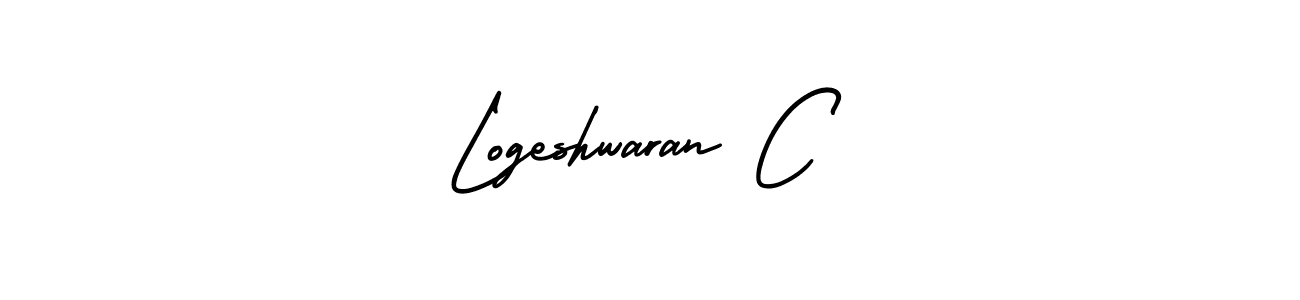How to make Logeshwaran C name signature. Use AmerikaSignatureDemo-Regular style for creating short signs online. This is the latest handwritten sign. Logeshwaran C signature style 3 images and pictures png