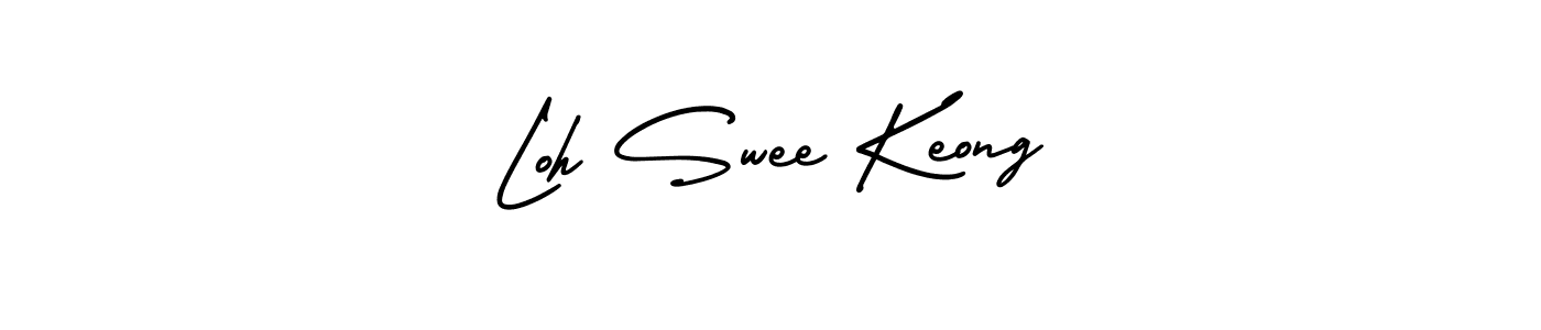 The best way (AmerikaSignatureDemo-Regular) to make a short signature is to pick only two or three words in your name. The name Loh Swee Keong include a total of six letters. For converting this name. Loh Swee Keong signature style 3 images and pictures png