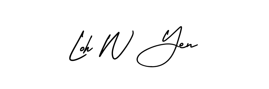 How to make Loh W Yen name signature. Use AmerikaSignatureDemo-Regular style for creating short signs online. This is the latest handwritten sign. Loh W Yen signature style 3 images and pictures png