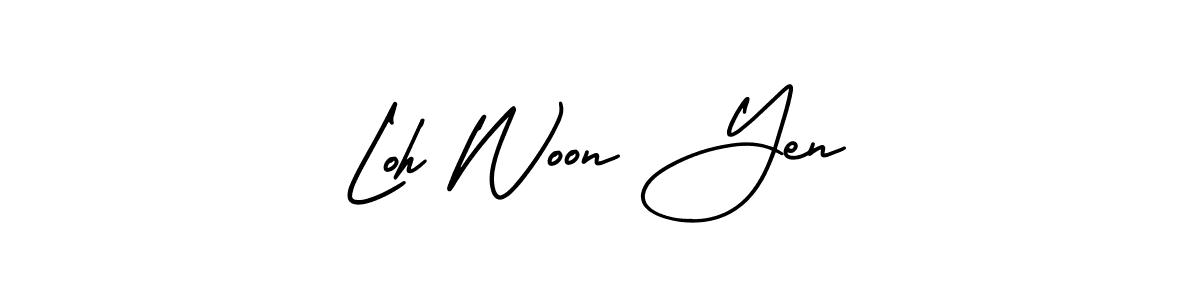 This is the best signature style for the Loh Woon Yen name. Also you like these signature font (AmerikaSignatureDemo-Regular). Mix name signature. Loh Woon Yen signature style 3 images and pictures png