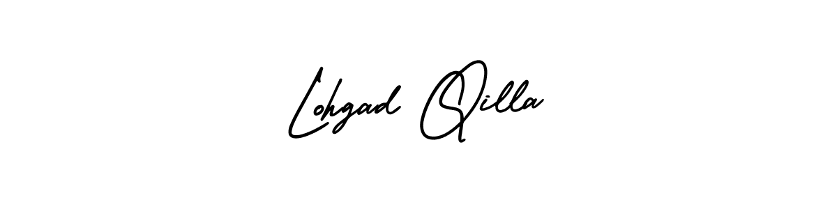 The best way (AmerikaSignatureDemo-Regular) to make a short signature is to pick only two or three words in your name. The name Lohgad Qilla include a total of six letters. For converting this name. Lohgad Qilla signature style 3 images and pictures png