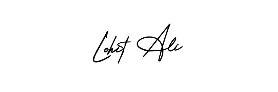 The best way (AmerikaSignatureDemo-Regular) to make a short signature is to pick only two or three words in your name. The name Lohit Ali include a total of six letters. For converting this name. Lohit Ali signature style 3 images and pictures png