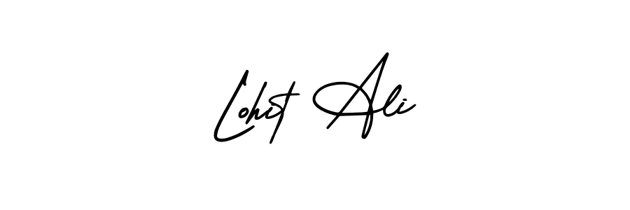 The best way (AmerikaSignatureDemo-Regular) to make a short signature is to pick only two or three words in your name. The name Lohit Ali include a total of six letters. For converting this name. Lohit Ali signature style 3 images and pictures png