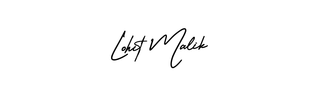 The best way (AmerikaSignatureDemo-Regular) to make a short signature is to pick only two or three words in your name. The name Lohit Malik include a total of six letters. For converting this name. Lohit Malik signature style 3 images and pictures png