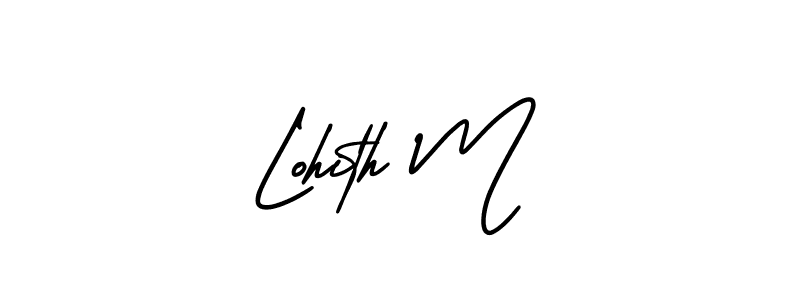 Lohith M stylish signature style. Best Handwritten Sign (AmerikaSignatureDemo-Regular) for my name. Handwritten Signature Collection Ideas for my name Lohith M. Lohith M signature style 3 images and pictures png