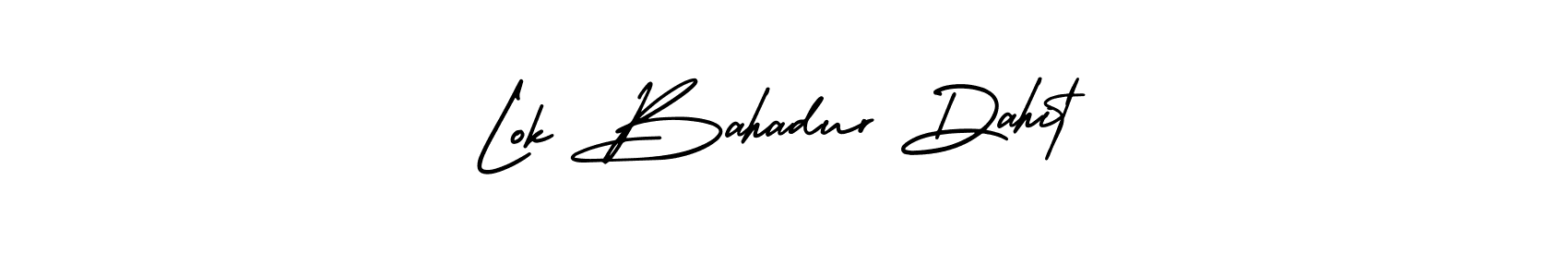 Also You can easily find your signature by using the search form. We will create Lok Bahadur Dahit name handwritten signature images for you free of cost using AmerikaSignatureDemo-Regular sign style. Lok Bahadur Dahit signature style 3 images and pictures png