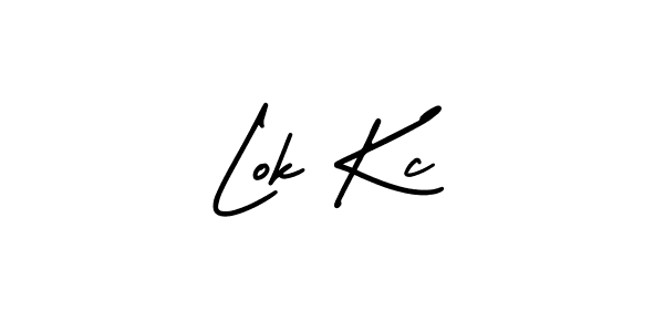 The best way (AmerikaSignatureDemo-Regular) to make a short signature is to pick only two or three words in your name. The name Lok Kc include a total of six letters. For converting this name. Lok Kc signature style 3 images and pictures png