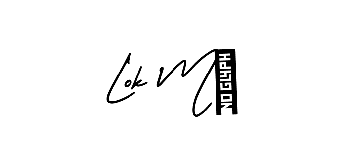 You should practise on your own different ways (AmerikaSignatureDemo-Regular) to write your name (Lok Mò) in signature. don't let someone else do it for you. Lok Mò signature style 3 images and pictures png