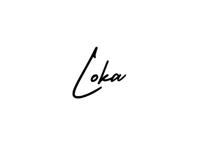 Make a beautiful signature design for name Loka. With this signature (AmerikaSignatureDemo-Regular) style, you can create a handwritten signature for free. Loka signature style 3 images and pictures png