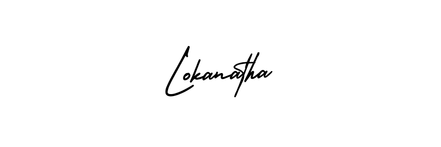 How to make Lokanatha signature? AmerikaSignatureDemo-Regular is a professional autograph style. Create handwritten signature for Lokanatha name. Lokanatha signature style 3 images and pictures png