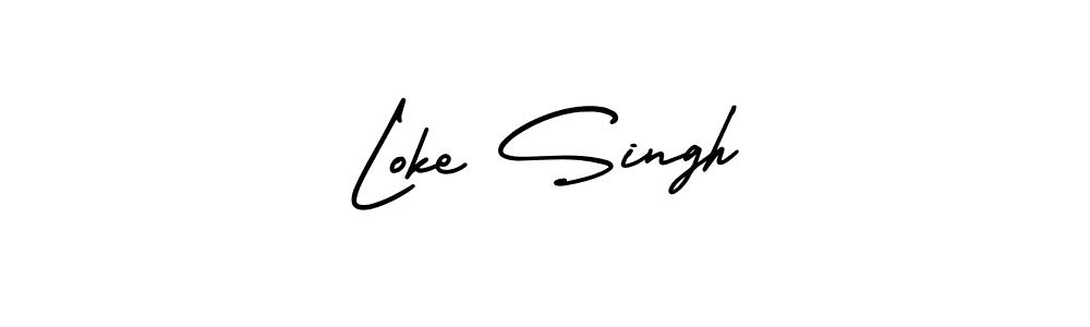 How to Draw Loke Singh signature style? AmerikaSignatureDemo-Regular is a latest design signature styles for name Loke Singh. Loke Singh signature style 3 images and pictures png