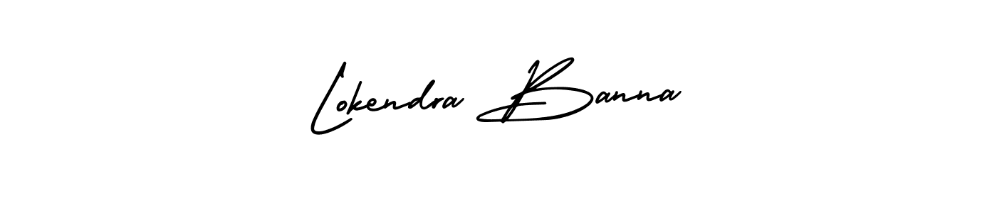 How to make Lokendra Banna signature? AmerikaSignatureDemo-Regular is a professional autograph style. Create handwritten signature for Lokendra Banna name. Lokendra Banna signature style 3 images and pictures png