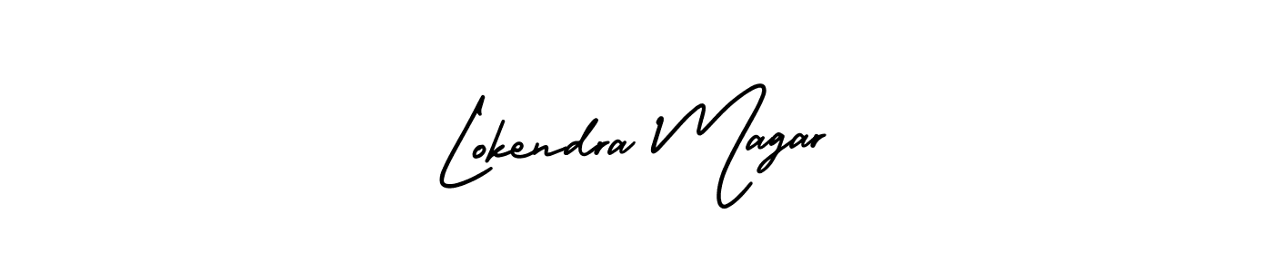 How to make Lokendra Magar signature? AmerikaSignatureDemo-Regular is a professional autograph style. Create handwritten signature for Lokendra Magar name. Lokendra Magar signature style 3 images and pictures png