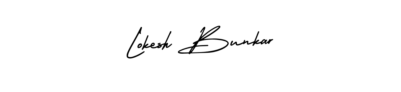 How to make Lokesh Bunkar signature? AmerikaSignatureDemo-Regular is a professional autograph style. Create handwritten signature for Lokesh Bunkar name. Lokesh Bunkar signature style 3 images and pictures png