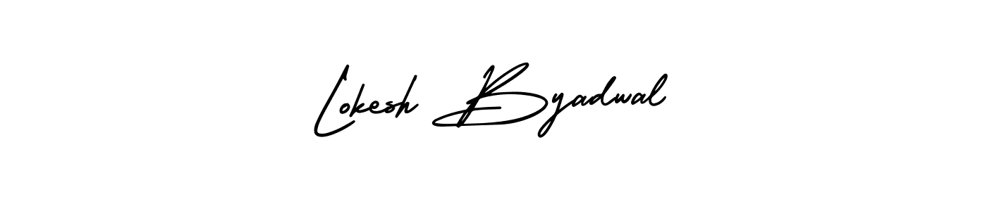 Lokesh Byadwal stylish signature style. Best Handwritten Sign (AmerikaSignatureDemo-Regular) for my name. Handwritten Signature Collection Ideas for my name Lokesh Byadwal. Lokesh Byadwal signature style 3 images and pictures png